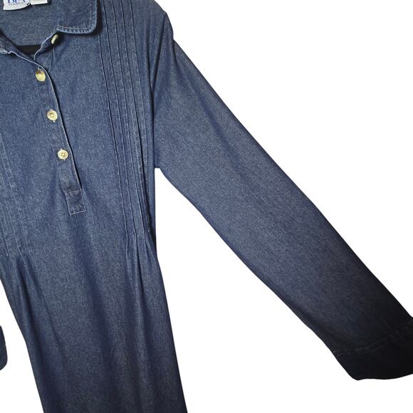 BFA Classics Vintage Denim Dress Chambray
Roll Tab Sleeves Women's Size 10 Blue - Picture 4 of 7